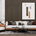 Modern sofa coffee table combination 3d model