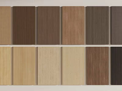 Various Colored Wooden Wall Panels with Natural Wood Grain Patterns 3d model