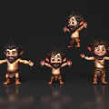 Cartoon Dwarf Characters 3D Models With Different Poses And Expressive Faces 3d model