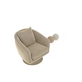 Beige Textured Fabric Accent Chair With Gold Metal Base And Cozy Armrest Design