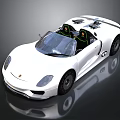 White Convertible Sports Car With Sleek Design Two Seater Black Wheels And Reflective Background