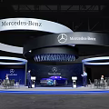 Mercedes-Benz Exhibition Booth Featuring Modern Design Car Display And People Around