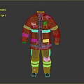 Professional Firefighter Protective Suit in Gray with Bright Yellow Reflective Stripes