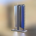 Modern High Rise Commercial Complex With Glass Curtain Wall And Contemporary Urban Design
