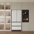 Modern Decorative Cabinet Embedded Refrigerator Sideboard Wine Cabinet Refrigerator Wine Cabinet 3d model