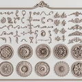 European-style Carved Line Carved Roman Column Plaster Line Corner Column 3d model