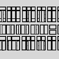 Modern window combination casement window door floor window plastic steel window glass partition door and window balcony door and window broken bridge aluminum window 3d model