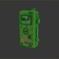 Green Handheld Device With Display Screen Control Buttons And Warning Label 3d model