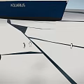 Aquarius Yacht Sailing On Icy Sea With Cracked Surface