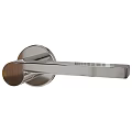 Sleek Modern Chrome Metal Door Handle with Round Base Contemporary Home Interior Design