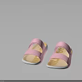 Pink Double Strap Sandals With Comfortable Lightweight Casual Wear Sole Design