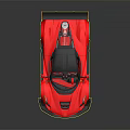 Red Sports Car With Rear Wing Black Roof Red Interior And Streamlined Design
