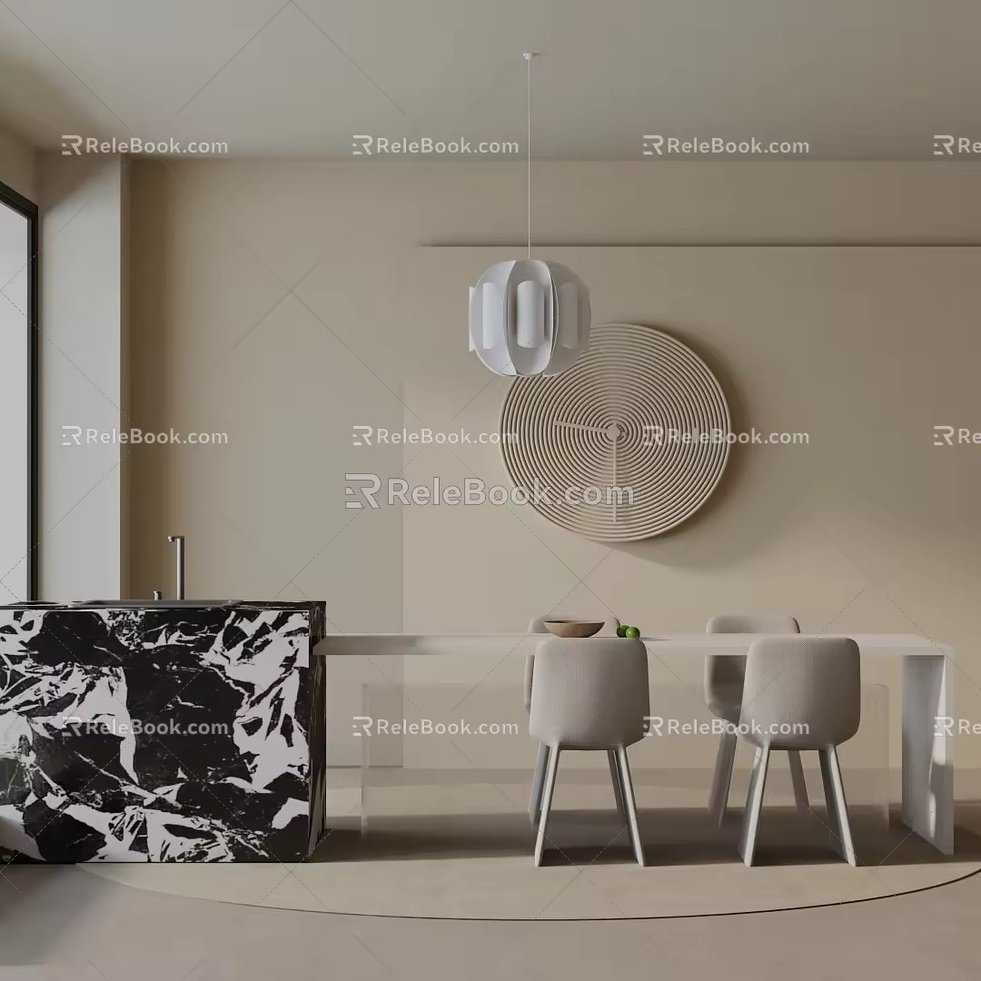 Modern table combination 3d model