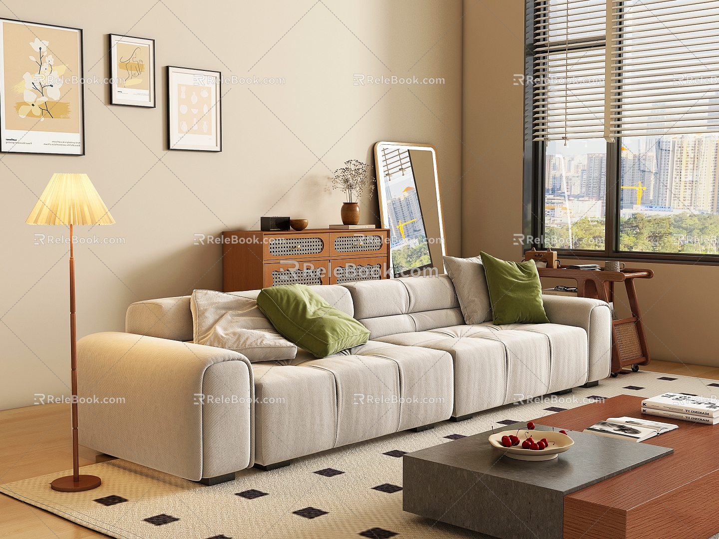 Middle Style Sofa 3d model