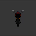 Sleek Red and Black Motorcycle With Modern Design Black Seat Wheels and Engine Details