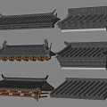 Traditional Chinese Roof Architectural Styles With Various Tile Patterns And Eaves