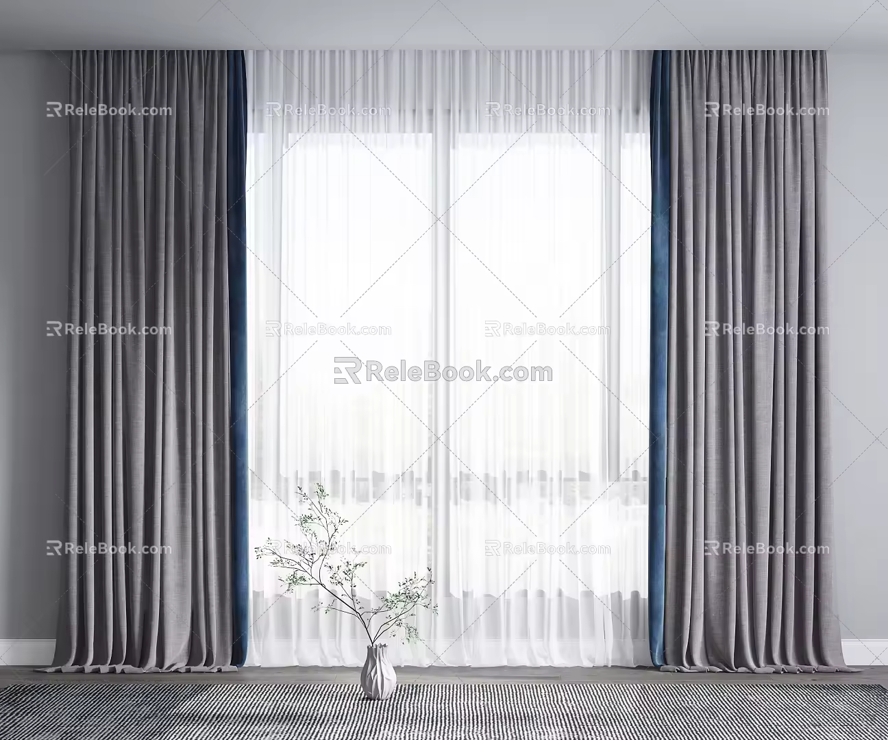 Modern Curtains 3d model