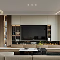 Modern Living Room Interior Design With TV Wall Sofa Coffee Table And Fireplace