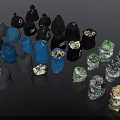Colorful Disposable Trash Bags For Household Use Filled With Various Waste Materials