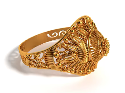 Modern Style Ring Jewelry Gold Ring Wedding Ring 3d model