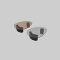 Contemporary Sofa and Coffee Table Set Featuring Glass Top and Wooden Base for Living Room