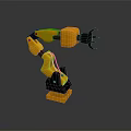 Game Movie Character Yellow Robotic Arm With Black Joints And Articulated Claw Design