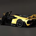 Yellow Mercedes High Performance Sports Car With Sleek Design And Large Rear Spoiler