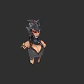 Stylized Game Movie Character With Horned Helmet Red Eyes And Leather Outfit