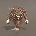 Creepy Monster Character With Multiple Eyes Tentacles And White Limbs 3d model