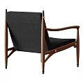 Modern Accent Chair With Wooden Frame Tufted Backrest And Dark Cushion
