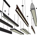 Contemporary Linear Pendant Lights with Sleek Metal and Wooden Accents for Modern Home Interiors