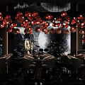Modern Bar Interior Design With Red Pendant Lights Comfortable Seats And Stylish Ambient Decor