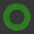 Green Ring Shaped Plant Ornament Crafted From Lush Grass Blades