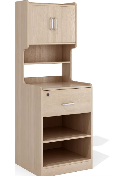 Simple Wooden Bedside Table With Drawer And Upper Shelf Design 3d model