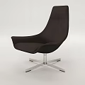 Modern Stylish Leather Leisure Chair With Ergonomic Design And Metal Base