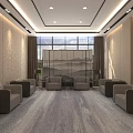 Modern Locker Room Interior With Blue Lockers White Walls Marble Sinks And Mirrors