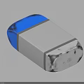 Blue And Gray Shiny Block Object With Smooth Surface And Metallic Edges 3d model