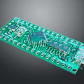 Green Printed Circuit Board For Computer With Electronic Chips And Components 3d model