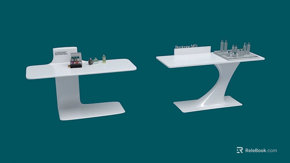 Liquor Store Interior With Modern White Counters And Wine Bottle Displays 3d model