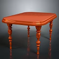 Classic Mahogany Wooden Table With Carved Legs And Square Smooth Tabletop