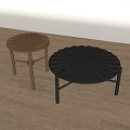 Two Modern Coffee Tables with Wooden and Metal Frames Petal Shaped Top for Living Room
