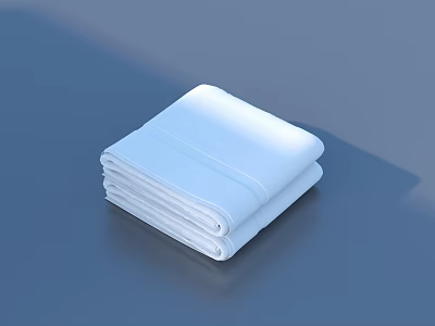 Soft White Folded Towels On Blue Background For Daily Use 3d model