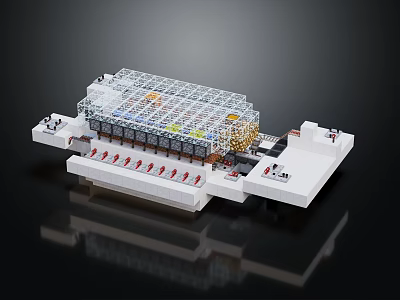 Lego Landscape Model Featuring Transparent Multi Layer Structure On White Base 3d model
