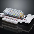 Lego Landscape Model Featuring Transparent Multi Layer Structure On White Base