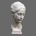 Intricate Female Bust Sculpture With Detailed Hairstyle And Refined Facial Features