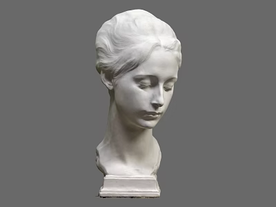 Intricate Female Bust Sculpture With Detailed Hairstyle And Refined Facial Features 3d model