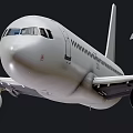 Airstruct Commercial Passenger Airplane With White Fuselage Wings And Engines