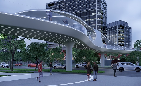 Modern People's Overpass 3d model