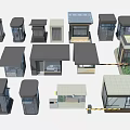 Various Security Booth Models With Different Designs And Modern Structures 3d model