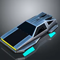 Futuristic Sports Car With Sleek Metallic Silver Body Black Roof And Blue Glowing Accents